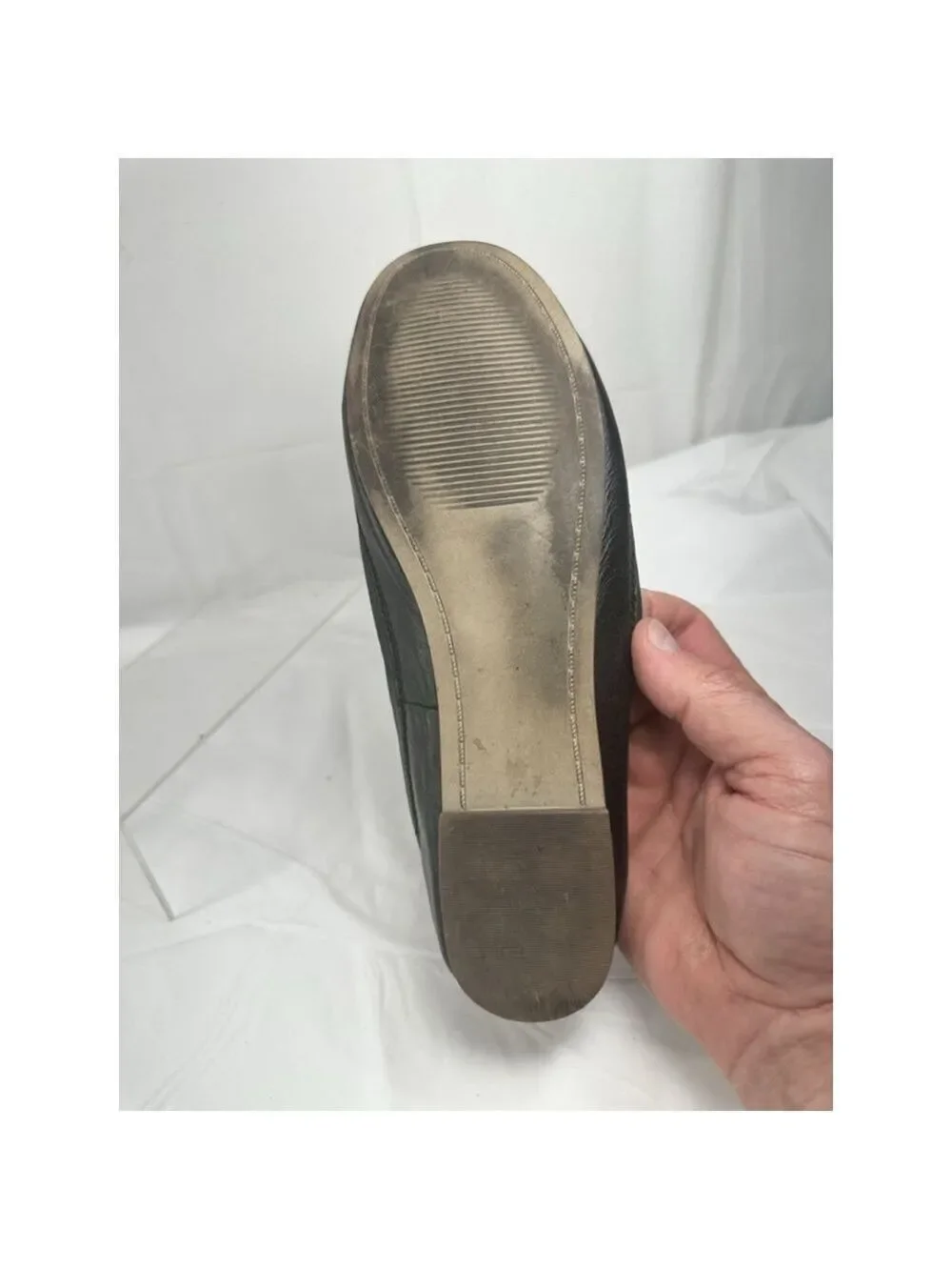 70 Post Paris flat black Leather slip On Mexico size 8
